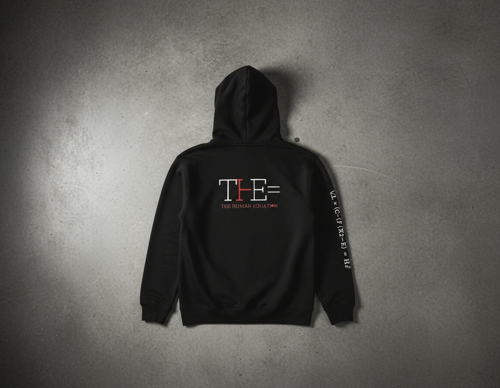 “+LOVE −HATE Mindset Hoodie — Wear the Equation.”