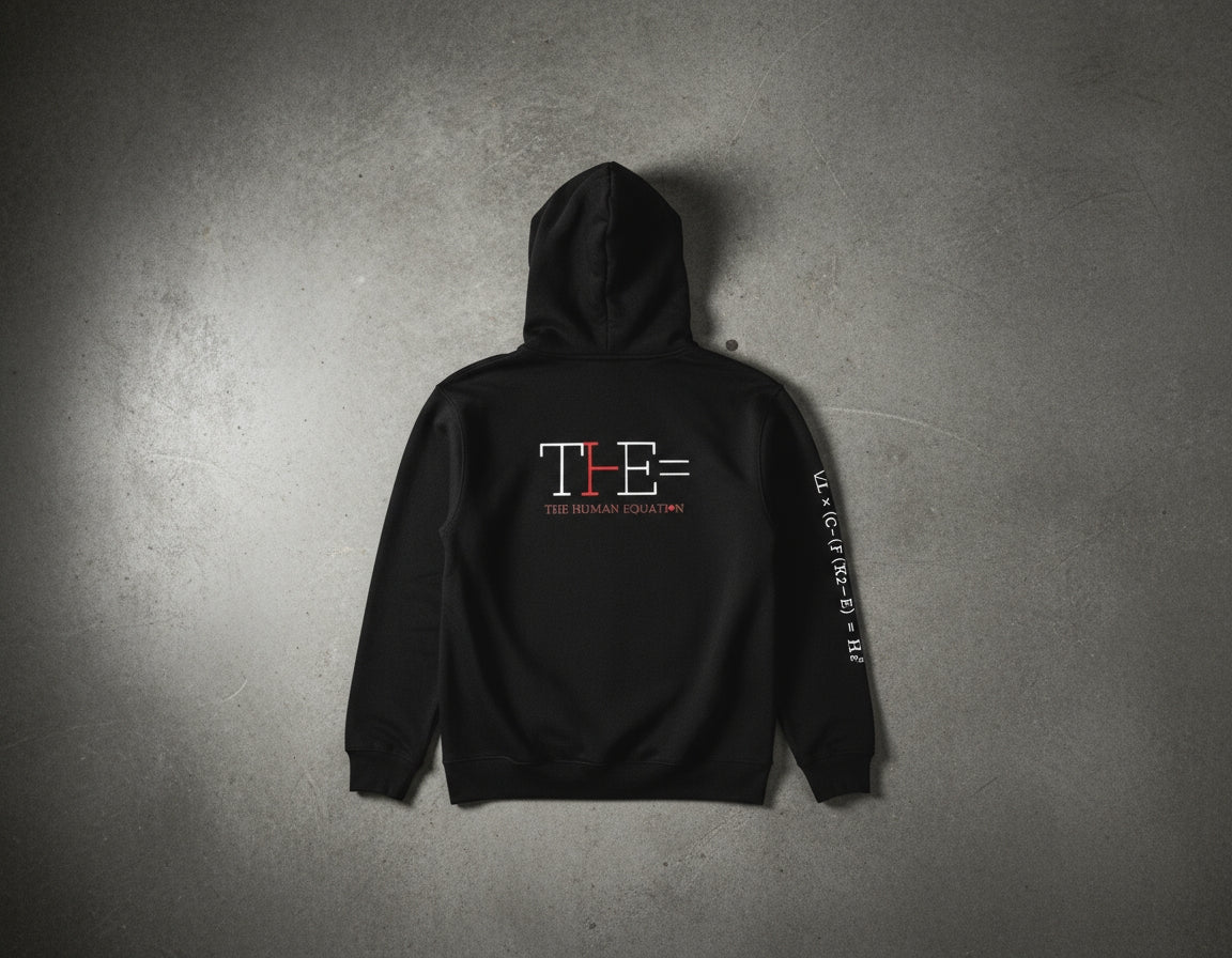 “+LOVE −HATE Mindset Hoodie — Wear the Equation.”