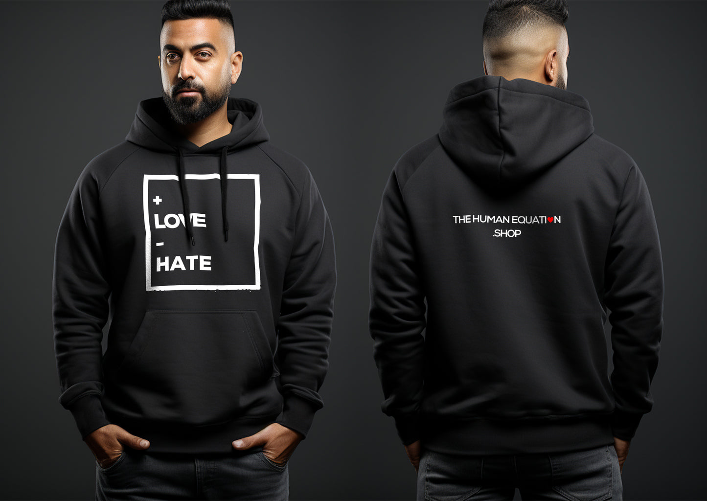 + LOVE - HATE HOODIE/BLACK